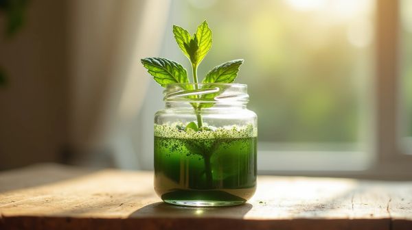 Une spiruline artisanale en brindille comme aliment santé