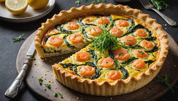 Maîtrisez l'art de la quiche : recette délicieuse au saumon fumé et poireaux avec une pâte brisée maison !